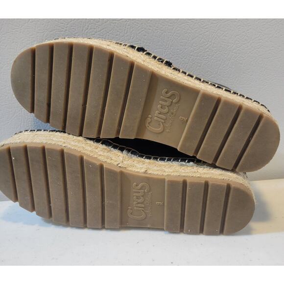 Sam Edelman Circus Women's Black Tan Camellia Platform Espadrilles Shoes Sz 9 - Picture 5 of 5